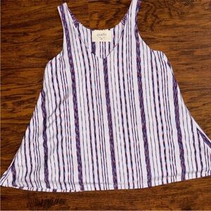 Puella Anthropologie North South Swing Tank White Red Blue Stripes Tunic Top XS